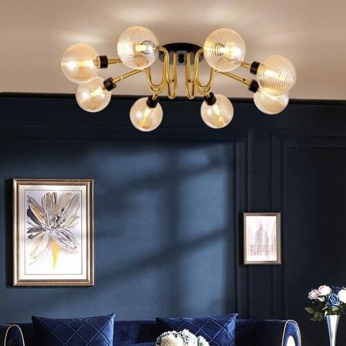 Luxury Ceiling Lamp Postmodern Warm Living Room Decoration Lighting Restaurant Room Lamp Magic Bean Glass Nordic Light Fixtures