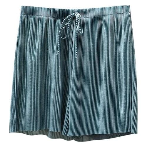 Ice Silk Shorts Womens 2021 Summer High Waist Wide Leg Pants Fashion Slim Cool Loose Straight Casual Cloud