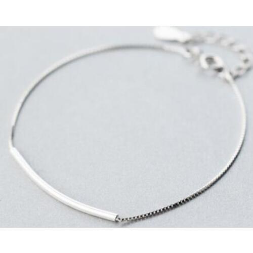 Shuangshuo Boho Fashion Jewelry Simple Tube Bar Women Bracelets Chain Link Bracelet Bar Charm Bracelets for Women pulseras SL070