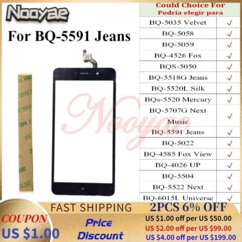 For BQ 5025 5035 5058 5059 4526 5050 5518G 5520L 5520 5707g 5591 5022 4585 4026 6010G 5510 Touch Screen Glass Sensor Digitizer