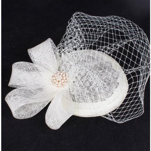 Sinamay Fascinator Headwear Colorful Mesh Bridal Veils Race Show Hair Accessories Millinery Cocktail Hats Multiple Color MYQ101
