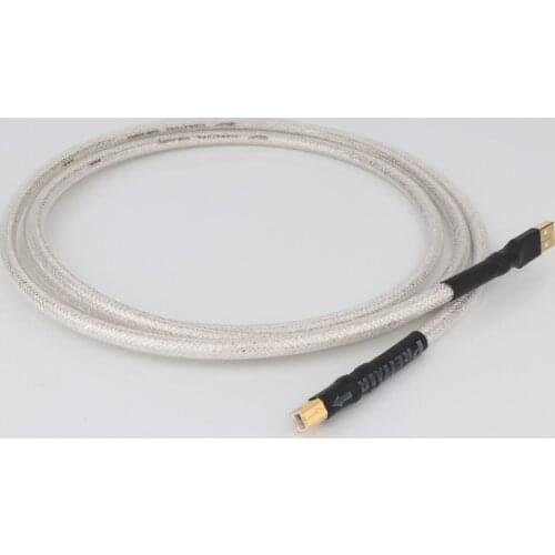 Preffair High Quality Silver plated Hifi usb Cable Type A-B DAC Data USB Cable