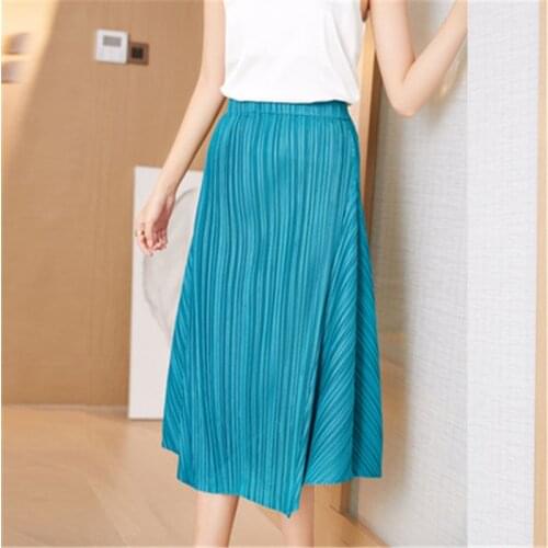 Miyake pleated skirt womens fashion all-match 2021 spring and summer new Korean temperament high waist slim pleated skirt women
