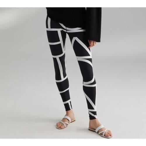 Women Leggings Geometric Striped High Stretch Fashion Legging