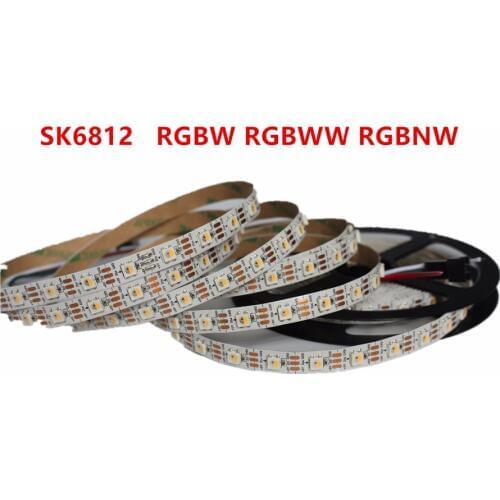 1m/4m/5m SK6812 (similar ws2812b ) RGBW 4 in 1 30/60/144 leds/pixles/m;individual addressable led strip IP30/IP65/IP67 DC5V