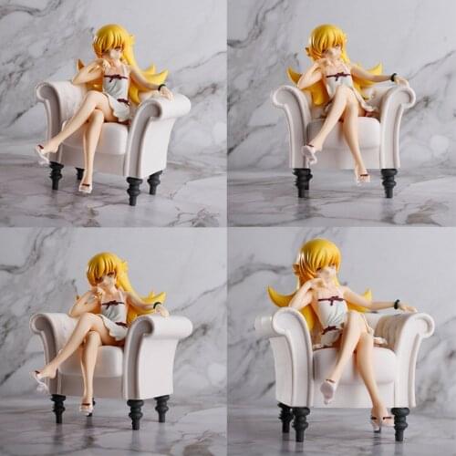 13cm Japanese Anime Nisemonogatari Oshino Shinobu Sofa PVC Action Figure Toy Game Statue Collectible Model Doll Gift
