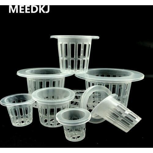 20Pcs White Hydroponic colonization Mesh Pot Net Cup Basket Hydroponic Planting Grow Clone Nursery Plant Soilless