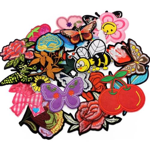 32/models Flower Fruit Badges Clothe Embroidery Patch Applique Ironing Clothing Sewing Supplies Decorative Patches For Clothing
