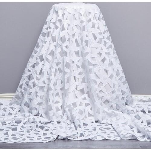 African Lace Fabric 2021 High Quality Lace White French Tulle Sequins Laces Embroidery Sewing Diy Dersses For Women Party A 2566