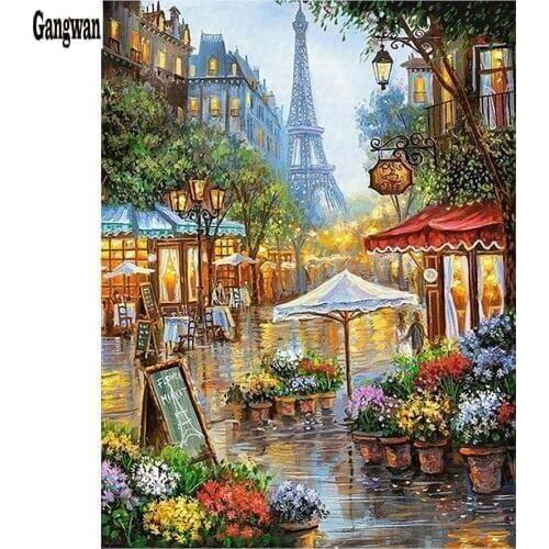 Diamond Painting Paris Street Full Round scenic New arrival DIY Cross stitch Embroidery with diamant 5D Oil Painting Home Decor