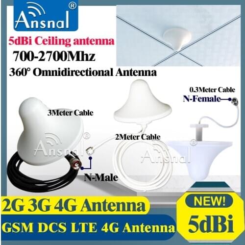 2G 3G 4G Antenna LTE Omni Antenna Celling internal Antenna For CellPhone Signal GSM Booster GSM Antenna with 0.3/2/3Meter Cable