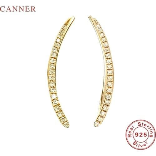 CANNER Trendy Diamond Machete Mountaineering Earrings For Women S925 Sterling Silver Piercing Stud Earrings Jewelry Pendientes
