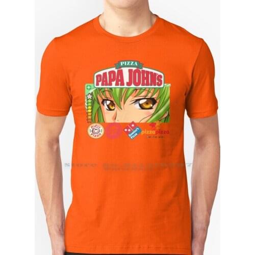 C.c. T Shirt 100% Pure Cotton Code Geass Mecha Cc C C Lelouch Geass Pizza Anime