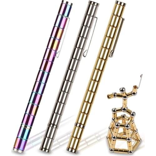 Decompression Magnetic Metal Pen Multi-function Writing Magnet Ballpoint Pen Novelty Gifts for friends or Kids