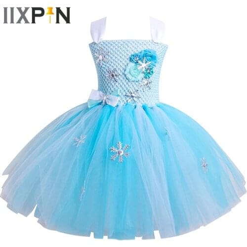 Kids Girls Mermaid Costume Sleeveless Mesh Princess Tutu Dress Children Christmas Halloween Cosplay Carnival Party Dress Up