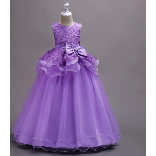 Kids Formal Dress For Girls Summer Clothing Flower Of The Princess Birthday Party Parade Dress Of 5-16 Year Old Girl Clothing