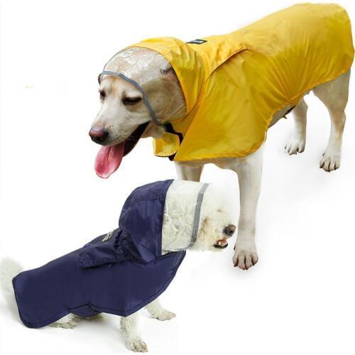 Large Dog Labrador Retriever Raincoat Pet Clothes Dog Rain Jacket Big Waterproof Raincoat Outdoor Clothing Dog Cat Hooded Coat