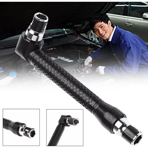 Double Head L-Shaped Socket 90 Degree Wrench Extension Handle 1/4 Hex Shank Right Angle Screwdriver Wrench Screwdriver Adapter