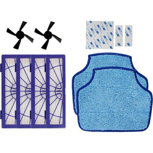 4 x HEPA Filter 2 x Side Brush & 2 Mopping Pads for Neato BotVac 70e 75 80 85 Robotic Cleaner Botvac vacuum cleaner Parts