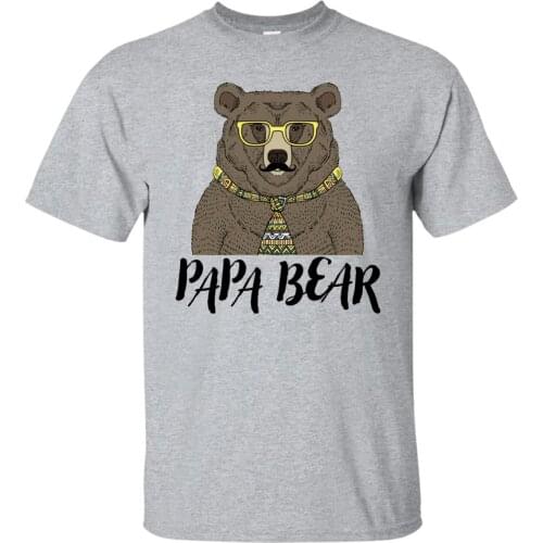 Fashion Design Papa Bear - Fathers Day Gift T-Shirt Summer Cotton Short Sleeve O-Neck Mens T Shirt New S-3XL