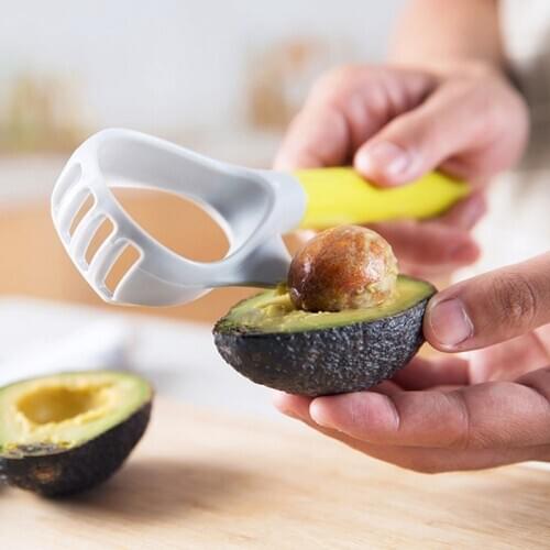 Creative Kitchen Tools Fruit Gadgets Fruit Cutter Avocado Slicer Knife Splitter Green &Grey