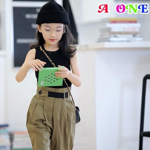 Summer girls set kids clothes girls outfits fashion brief streetwear style vest +Overalls 2 pcs set boutique kids clothing
