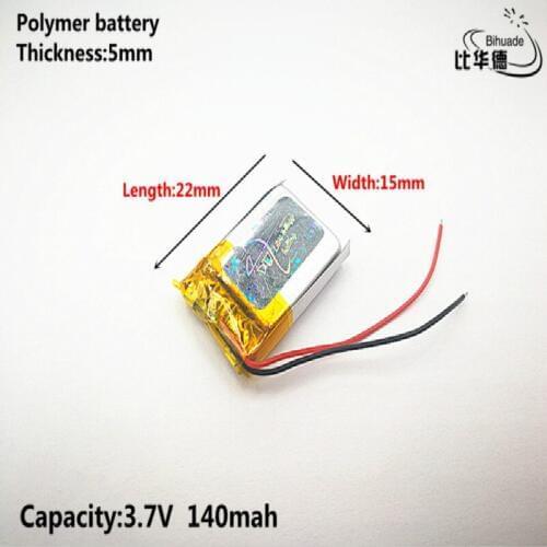 Liter energy battery Good Qulity 3.7V,140mAH,501522 Polymer lithium ion / Li-ion battery for TOY,POWER BANK,GPS,mp3,mp4