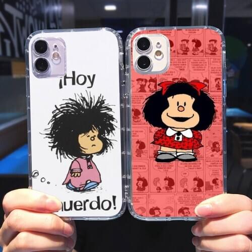 Mafalda cartoon Phone Case Transparent for iPhone 6 7 8 11 12 s mini pro X XS XR MAX Plus cover funda shell