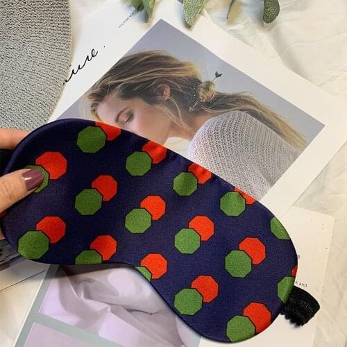 Eyes Mask Light Purple Silk Basil Leaves Sleeping Mask Soft Chinese Style Breathable Blindfold Headband Eyepatch Night Mask