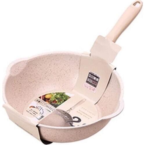 Thickened Bottom Stone Frying Pan Multifunction Non-Stick Pans Deep Nougat Pot Big Mouth Wok Pan