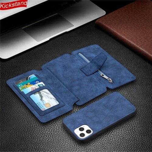 Multi-Function Removable Zipper Wallet For Xiaomi Redmi 9 8A 7A Cases Luxury Skin Feels Leather Cover For Note 9 Pro Max 9S 8T 8