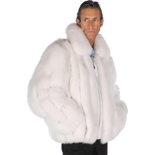 Fur Coat Men Fox fur Jacket Winter Real Fur Zippered Jackets