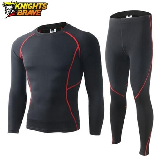 Motorcycle Jacket Men Fleece Thermal Underwear Set Moto Windproof Compression Winter Warm Base Layer Biker Suit Long Johons