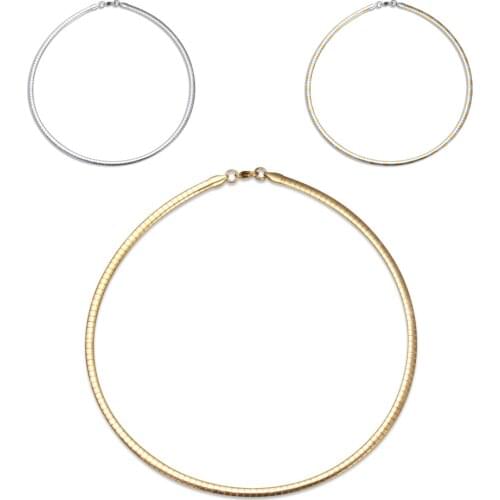 Stainless Steel Gold Color Chunky Collar Choker Necklace For Women Snake Chain Elegant Lady Fashion Jewelry