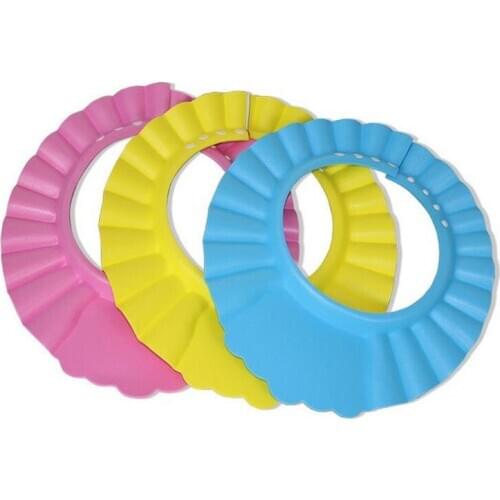 Extra Large Style Baby Care Bath Protection Adjustable Soft Shower Hat Infant Waterproof Shampoo Bath Cap 50pcs/lot