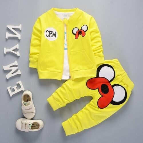 Baby Boy Clothes 2019 Korean Leisure Jackets + T-shirts + Pants 3PCS Infant Clothing Outfits Kids Bebes Jogging Suits Tracksuits