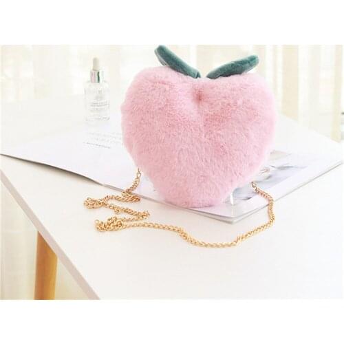 Original Chain Girl Peach Messenger Bags For Women All-Match Lolita Cross Body Shouder Bag Cartoon Shopping Bag Wallet Purse