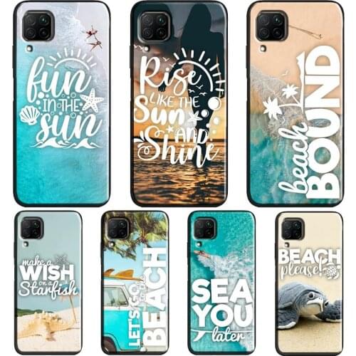 BEACH SUMMER HOLIDAY PALM TREES TRAVEL Case For Huawei P40 P30 P20 Mate 20 Lite P Smart Z 2019 2021 Nova 5T Honor 20 Pro 9X 8X