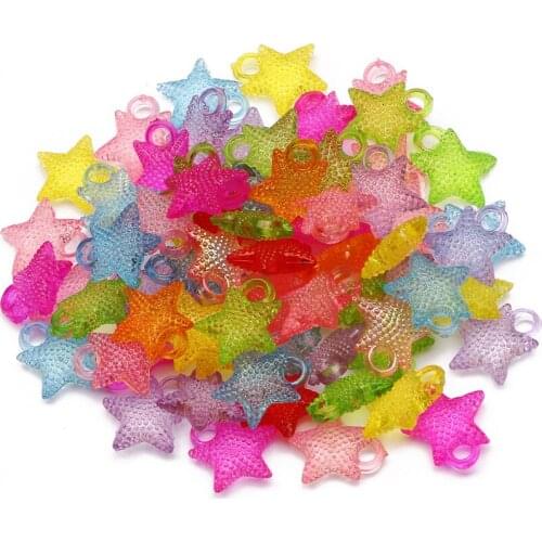 14mm Color Mixed Star Shape Acrylic Spacer Beads 30pcs/lot Loose Beads For Diy Handmade Jewelry Making Bracelet Accessories