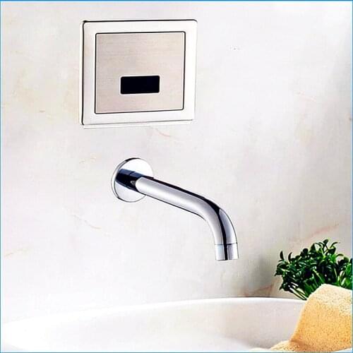 AC220V/DC6V Concealed automatic sensor brass faucet,bathroom wall mounted automatic sense mixer tap,automatic induction mixer