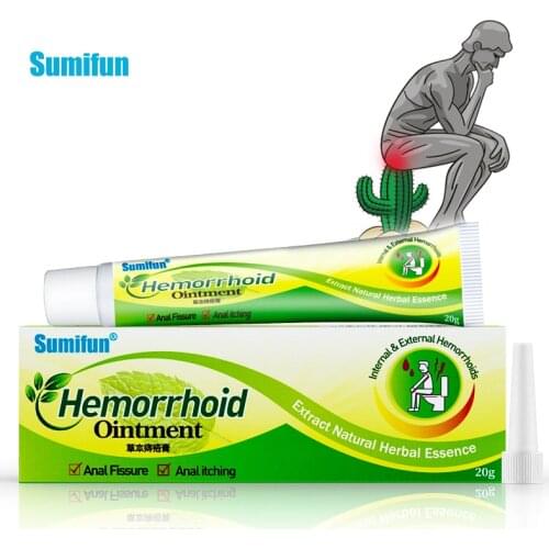 Sumifun 1BOX Mint Herbs Hemorrhoids Ointment Internal and External Anal Fissure Cream Pain Reliving Chinese Medical Plasters