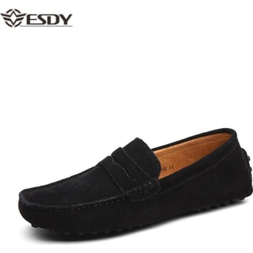 Summer Casual Shoes Men Leather Soft Loafers Shoes Mens Formal Shoes Lightweight Breathable Mens Flat Driving Shoes Big Size