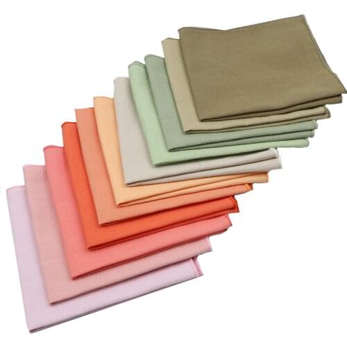 Solid Color Cotton Linen Handkerchiefs Woven Pocket Square Mens Peach Pink Green Casual Square Pockets Handkerchief Towels Gift