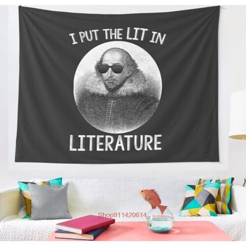 I Put The LIT In Literature tapestry Wall Hanging Decor Coverlet Bedding Sheet Throw Bedspread Living Room Tapestries