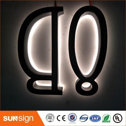Factory Outlet Outdoor backlit stainless steel LED 3d letter sign logo