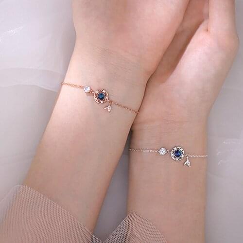 925 Sterling Silver Dreamcatcher Mermaid Tail Charm Bracelet &Bangle Handmade Jewelry For Women Girls sl173