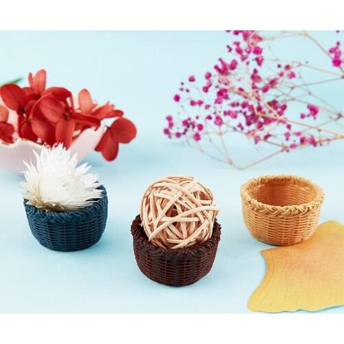 1Pcs 1:12 Dollhouse Creative Mini Basket Storage Basket Dolls Miniature Decor