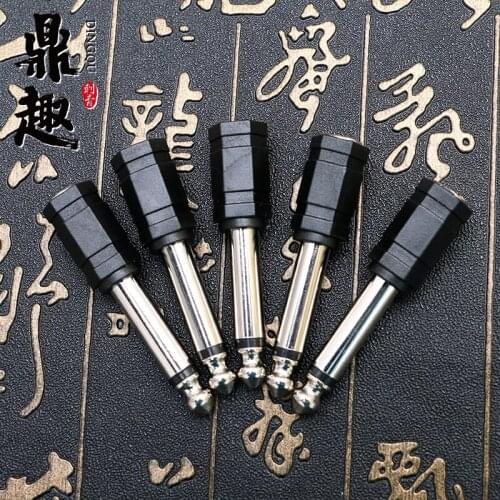 100pcs/lot Stereo 6.35mm Male Connector to 3.5mm RCA Female Jack AV Audio Adapter Free Shipping TPS5132