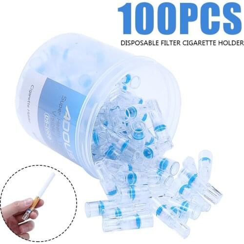 100Pcs Plastic Cigarette Filter Disposable Cigarette Mouthpiece Reducing Smoking Tar Filtration Cleaning Holder Health Care