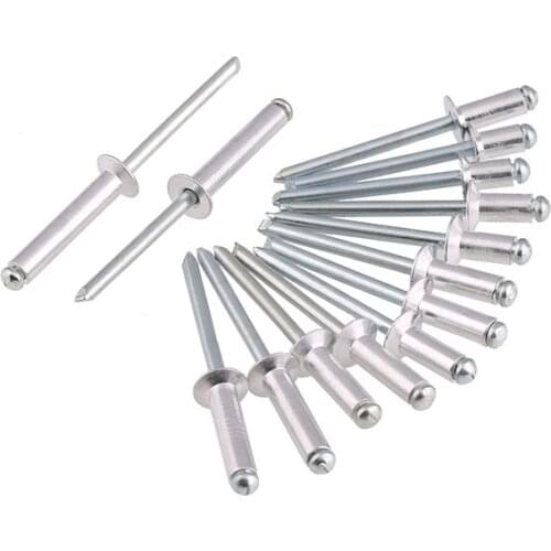 100PCS Aluminum Alloy M2.4 M3 M3.2 M4 M5 Countersunk Head Pop Rivets Open End Flat Head Blind Rivets Decoration Rivets GB12618